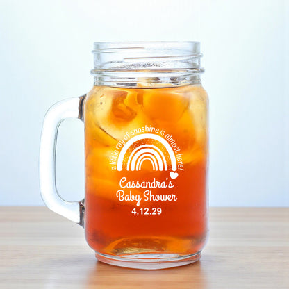 A Little Ray Of Sunshine Personalized Mason Glass Mug (Set of 18)