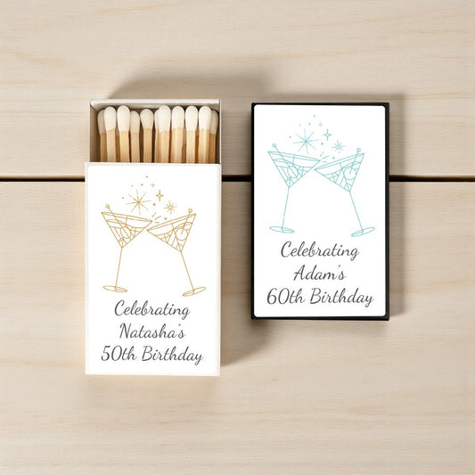 Cheers Cocktail Celebration Personalized Matches (Set of 50)