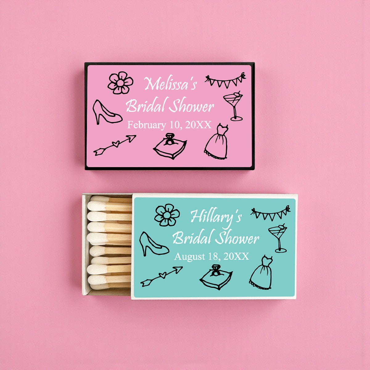 Bridal Shower Personalized Matches (Set of 50)