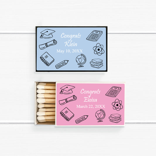 Graduation Personalized Matches (Set of 50)
