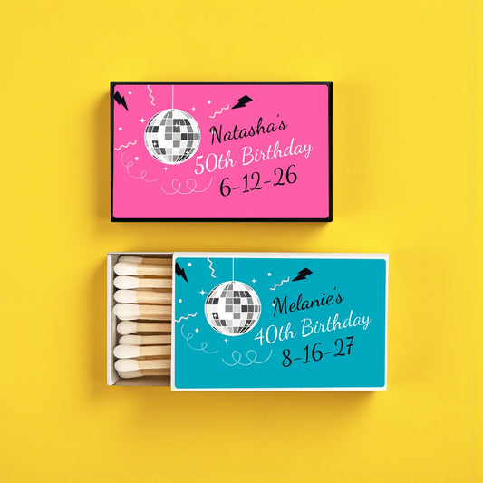 Disco Ball Personalized Matches (Set of 50)