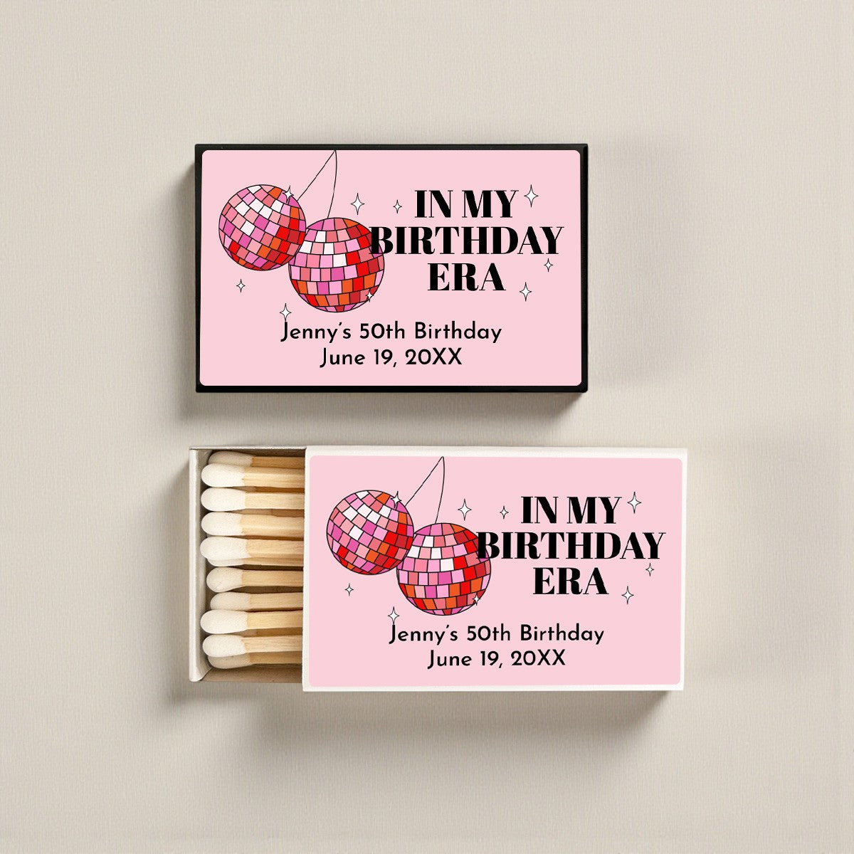 In My Birthday Era Personalized Matches (Set of 50)