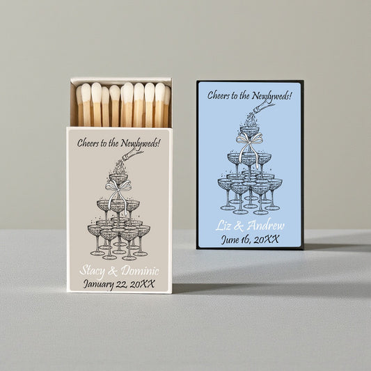 Champagne Tower Personalized Matches (Set of 50)