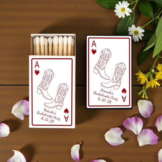 Western Cowboy Boots Personalized Matches (Set of 50)