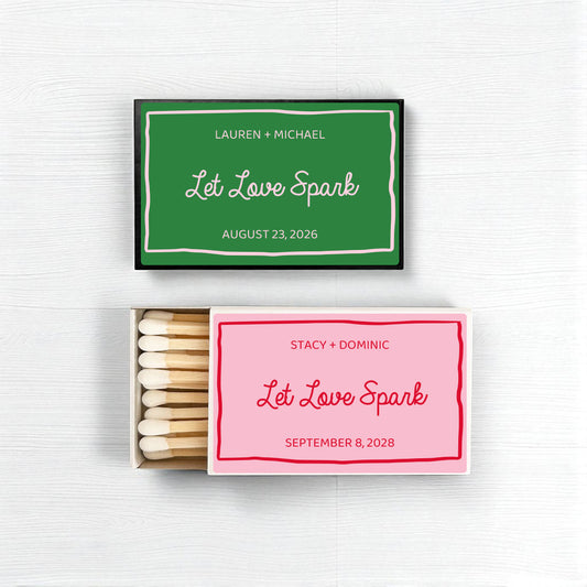 Let Love Spark Handwritten Personalized Matches (Set of 50)