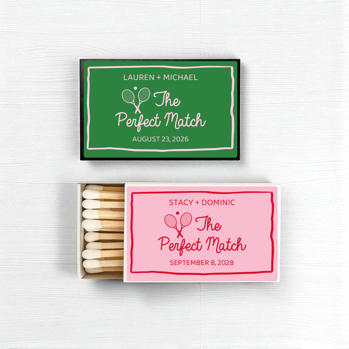 Tennis The Perfect Match Personalized Matches (Set of 50)