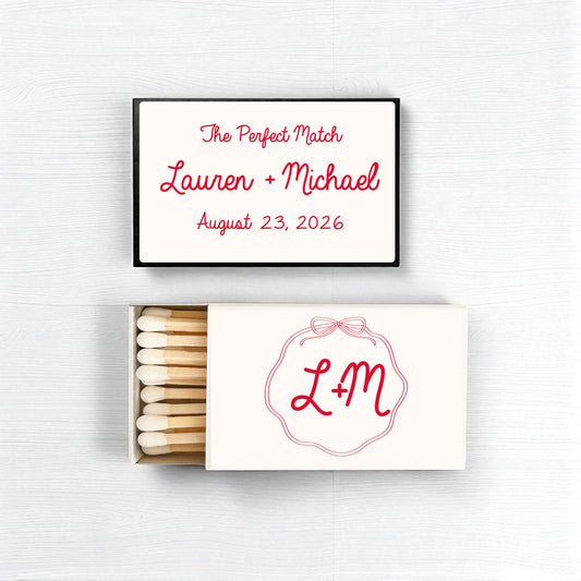 Wedding Initials Personalized Matches (Set of 50)