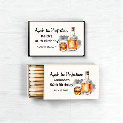 Whiskey Watercolor Personalized Matches (Set of 50)