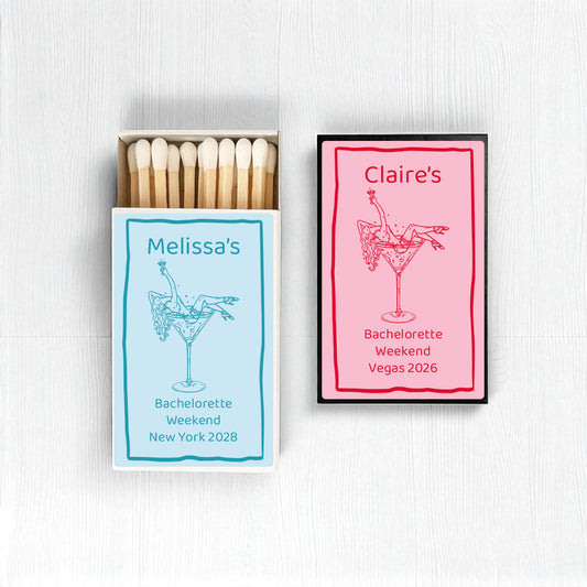Girls Cocktail Party Personalized Matches (Set of 50)