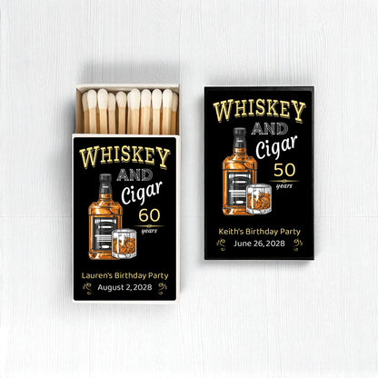 Whiskey And Cigar Personalized Matches (Set of 50)