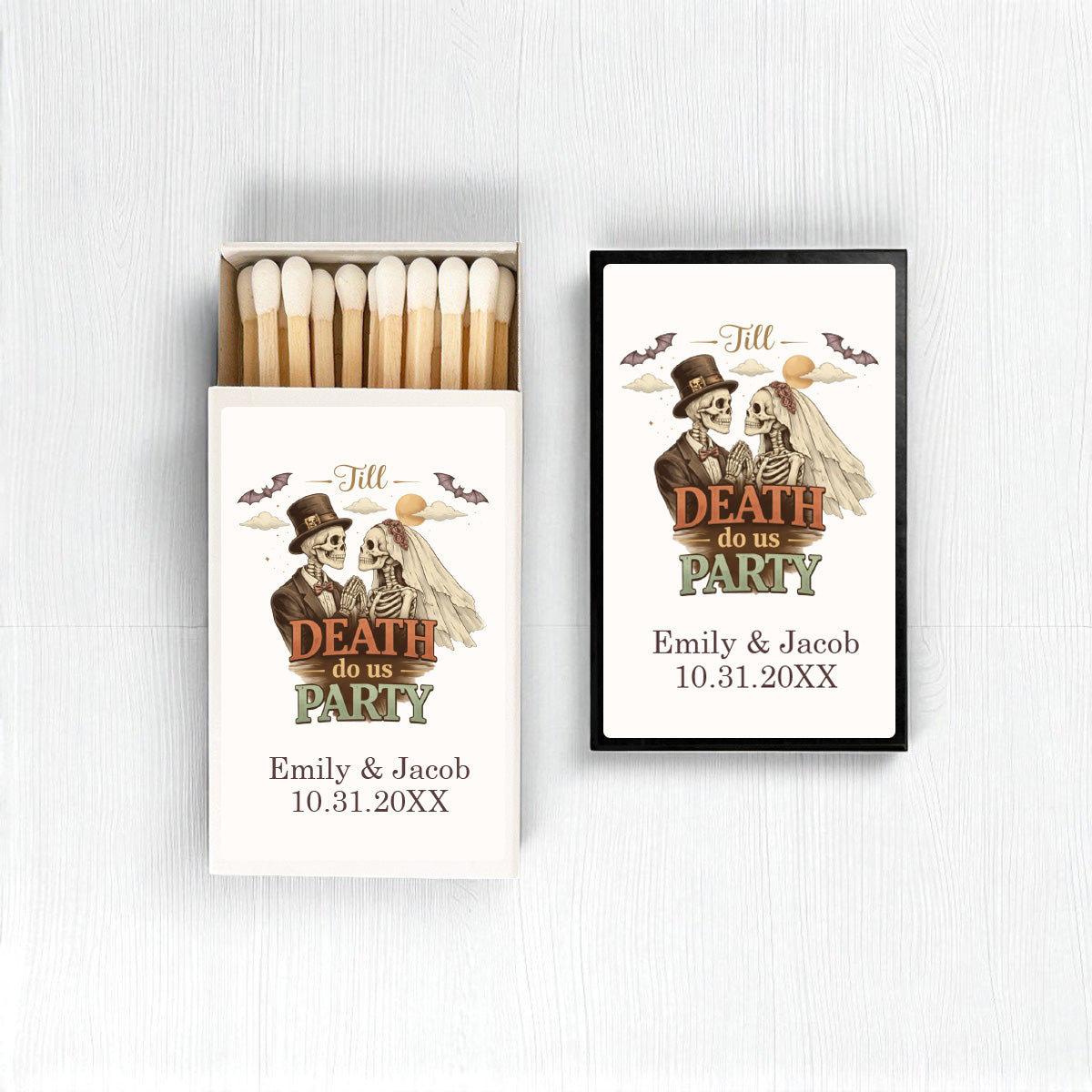 Till Death Do Us Party Personalized Matches (Set of 50)