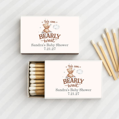 We Can Bearly Wait Personalized Matches (Set of 50)