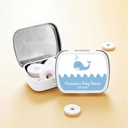 Baby Whale Personalized Empty Mint Candy Tins (Set of 12)