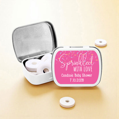 Sprinkled With Love Personalized Empty Mint Candy Tins (Set of 12)