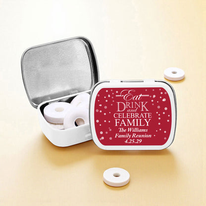 Family Reunion Personalized Empty Mint Candy Tins (Set of 12)