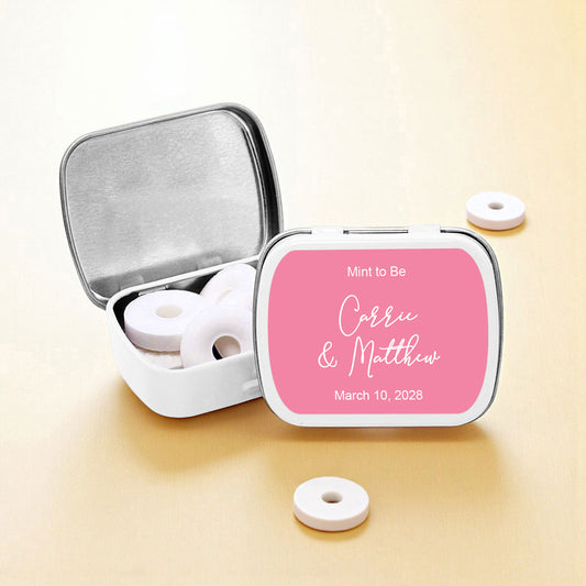 Couple Names Personalized Empty Mint Candy Tins (Set of 12)