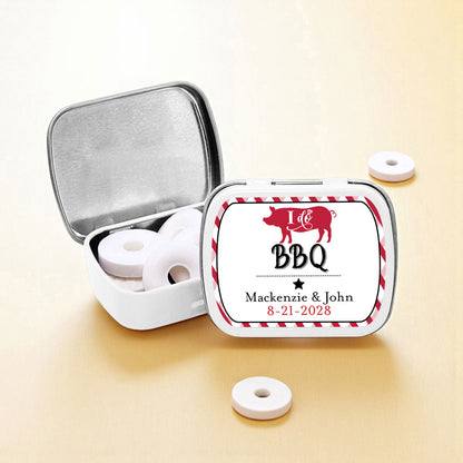 I Do BBQ Personalized Empty Mint Candy Tins (Set of 12)
