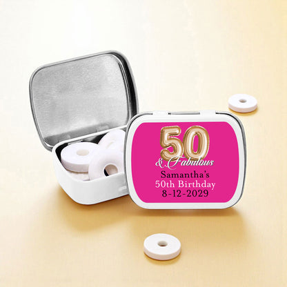 Age & Fabulous Personalized Empty Mint Candy Tins (Set of 12)