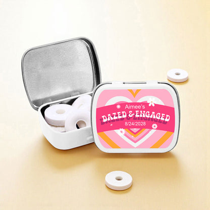 Dazed And Engaged Personalized Empty Mint Candy Tins (Set of 12)