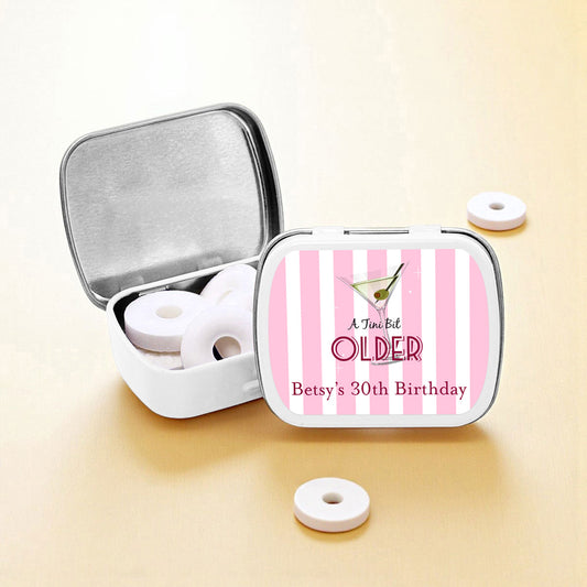 A Tini Bit Older Personalized Empty Mint Candy Tins (Set of 12)
