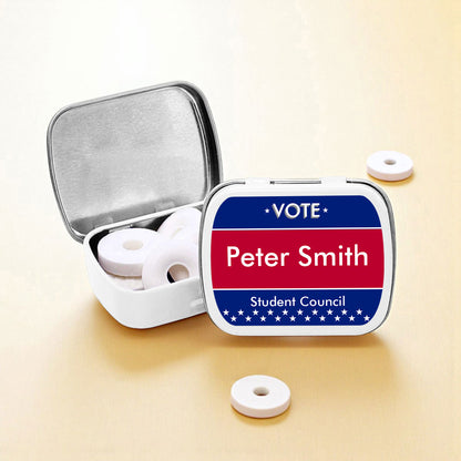 Vote Election Personalized Empty Mint Candy Tins (Set of 12)