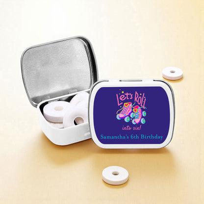 Let's Roll Into Birthday Personalized Empty Mint Candy Tins (Set of 12)