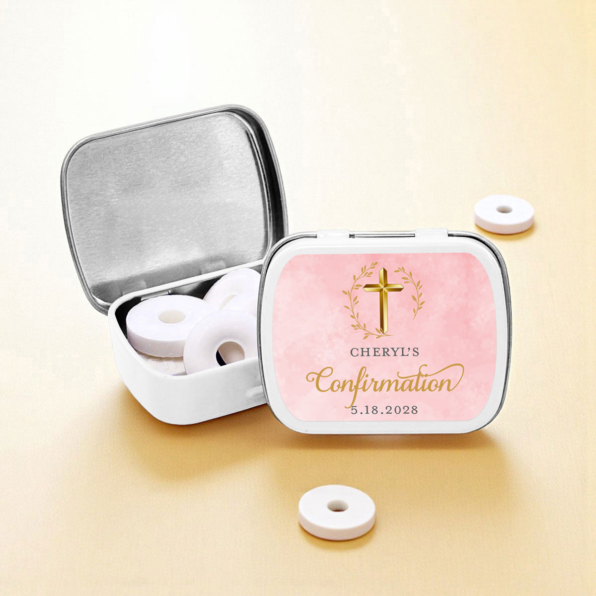 Confirmation Personalized Empty Mint Candy Tins (Set of 12)