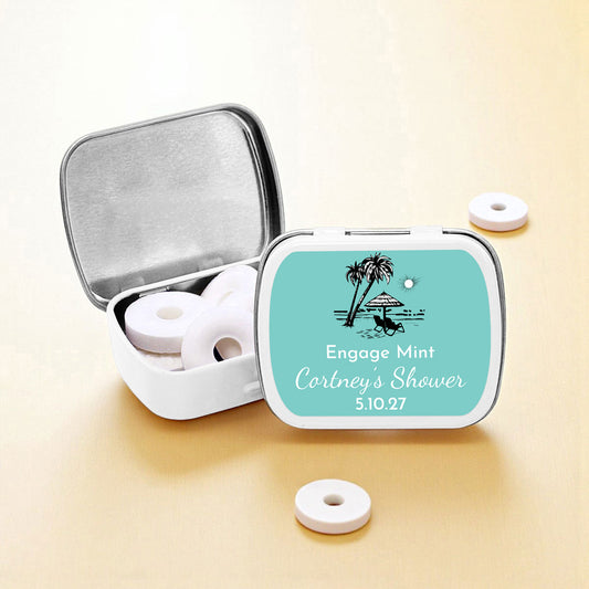 Beach Personalized Empty Mint Candy Tins (Set of 12)