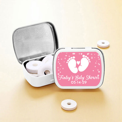 Baby Shower Personalized Empty Mint Candy Tins (Set of 12)