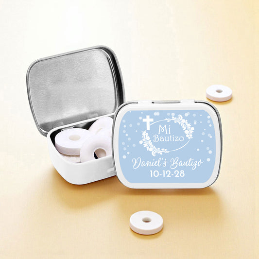 Baptism Personalized Empty Mint Candy Tins (Set of 12)