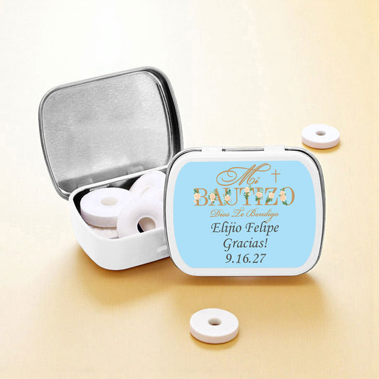 Mi Bautizo Personalized Empty Mint Candy Tins (Set of 12)