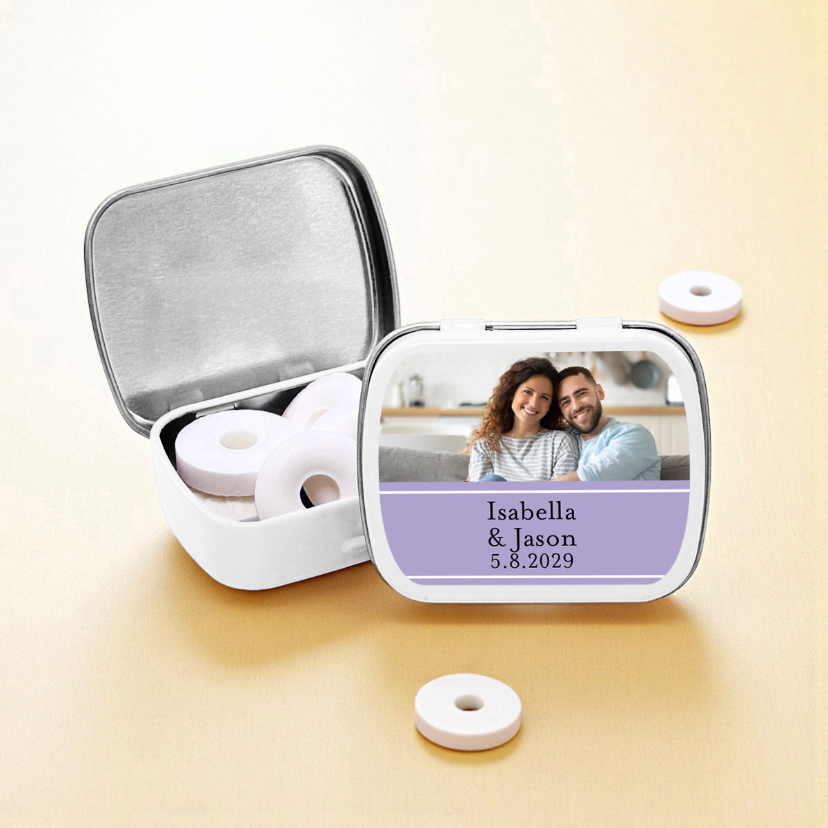 Classic Photo Personalized Empty Mint Candy Tins (Set of 12)