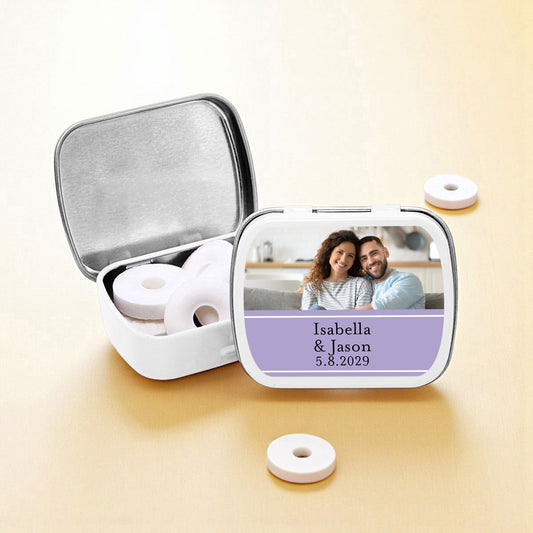 Classic Photo Personalized Empty Mint Candy Tins (Set of 12)