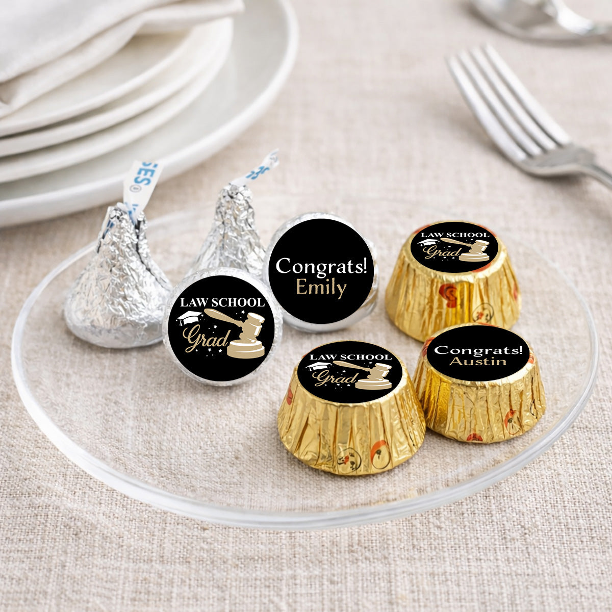 Lawyer Personalized Kisses & Reese’s Candy Labels (Set of 100)