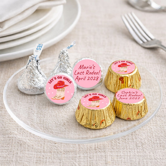 Cowgirl Personalized Kisses & Reese's Candy Labels (Set of 100)