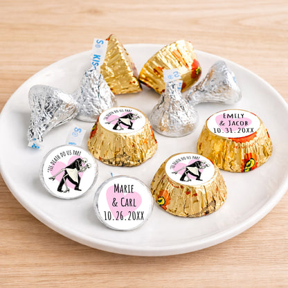 Til Death Do Us Part Personalized Kisses & Reese's Candy Labels (Set of 100)