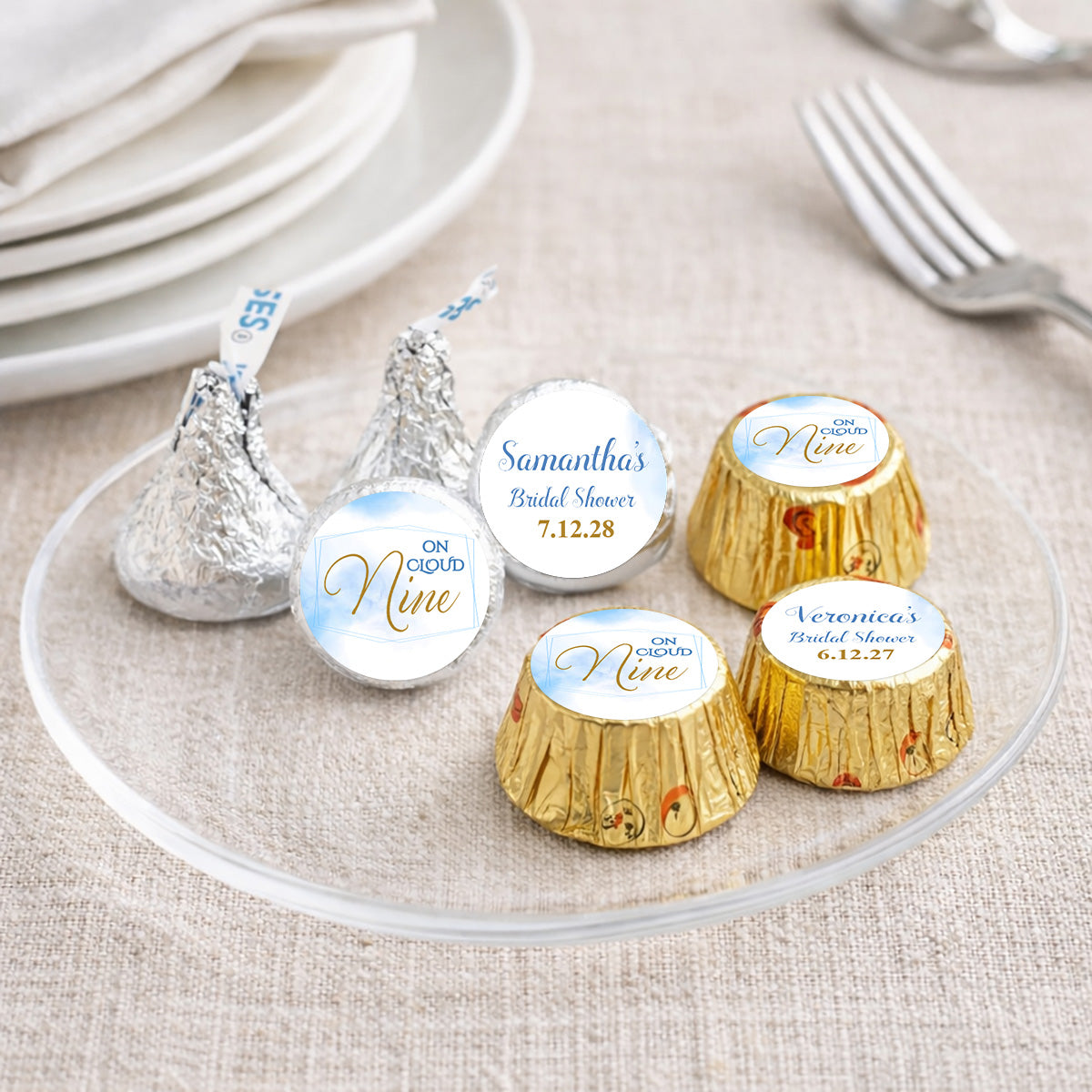 On Cloud Nine Personalized Kisses & Reese's Candy Labels (Set of 100)
