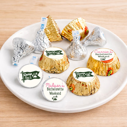 Camp Bach Personalized Kisses & Reese's Candy Labels (Set of 100)