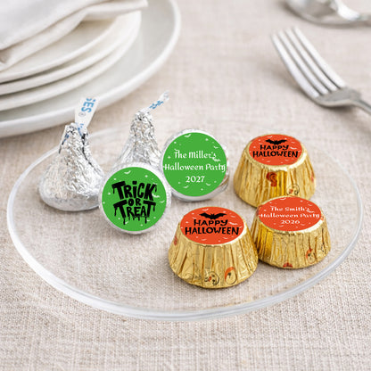 Halloween Personalized Kisses & Reese's Candy Labels (Set of 100)