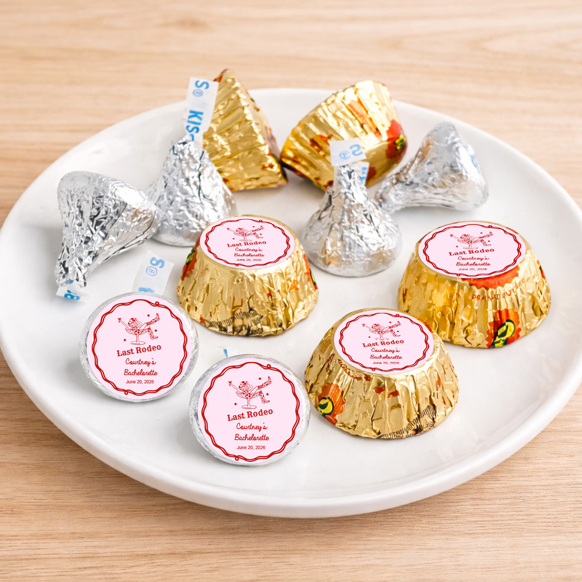 Last Rodeo Personalized Kisses & Reese's Candy Labels (Set of 100)