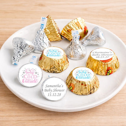 Baby It's Cold Outside Personalized Kisses & Reese's Candy Labels (Set of 100)