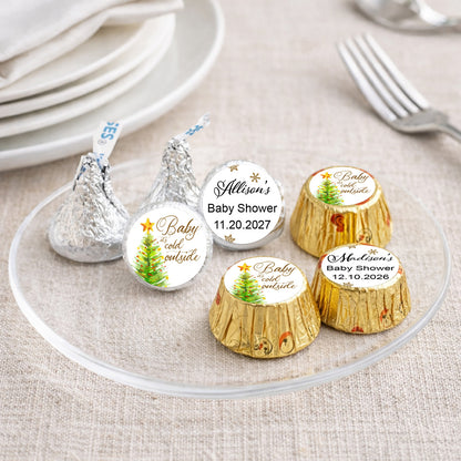 Baby It's Cold Outside Personalized Kisses & Reese's Candy Labels (Set of 100)