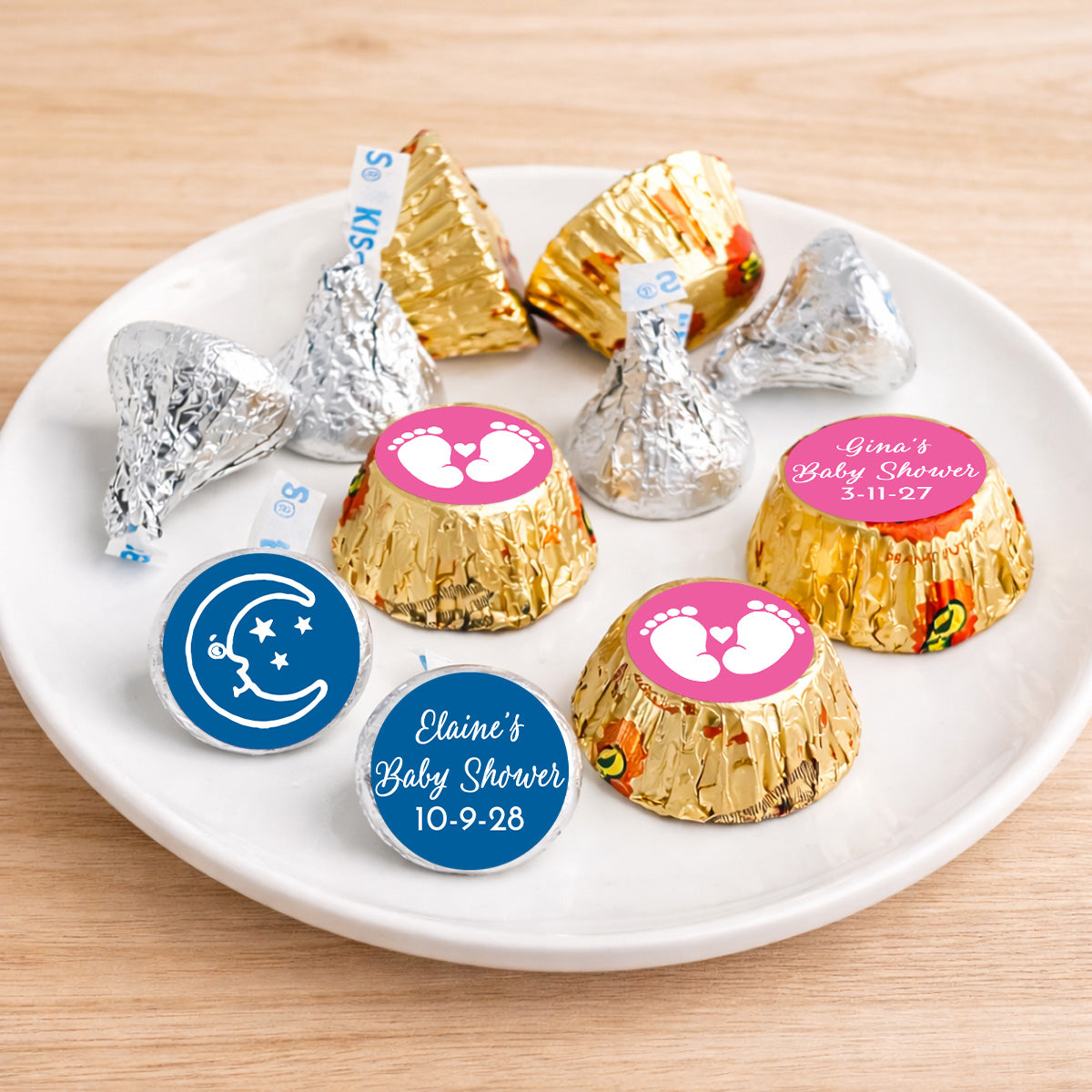 Baby Shower Personalized Kisses & Reese's Candy Labels (Set of 100)