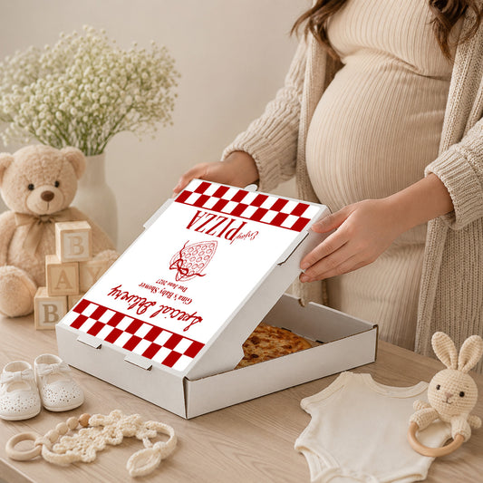 Special Delivery Baby Shower Personalized Pizza Boz (Set of 10)