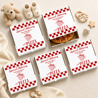 Special Delivery Baby Shower Personalized Pizza Boz (Set of 10)