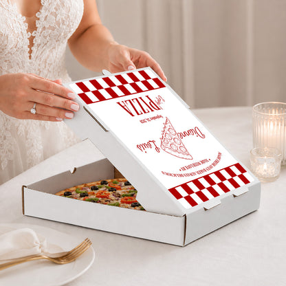 Wedding Personalized Pizza Boz (Set of 10)