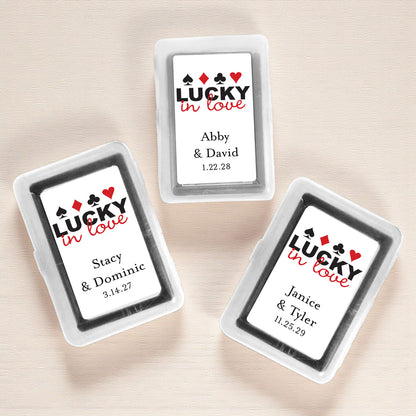 Lucky In Love Vegas Personalized Playing Cards (Set of 12)