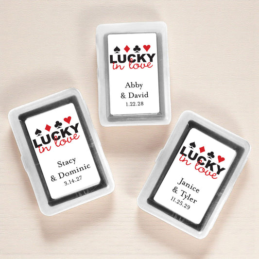 Lucky In Love Vegas Personalized Playing Cards (Set of 12)