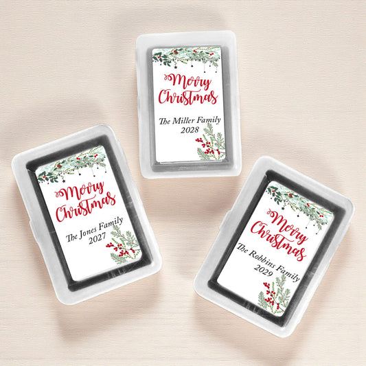 Merry Christmas Personalized Playing Cards (Set of 12)
