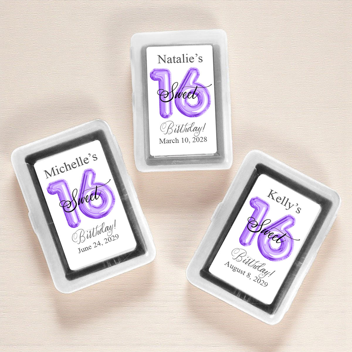 Sweet 16 Birthday Balloon Personalized Playing Cards (Set of 12)